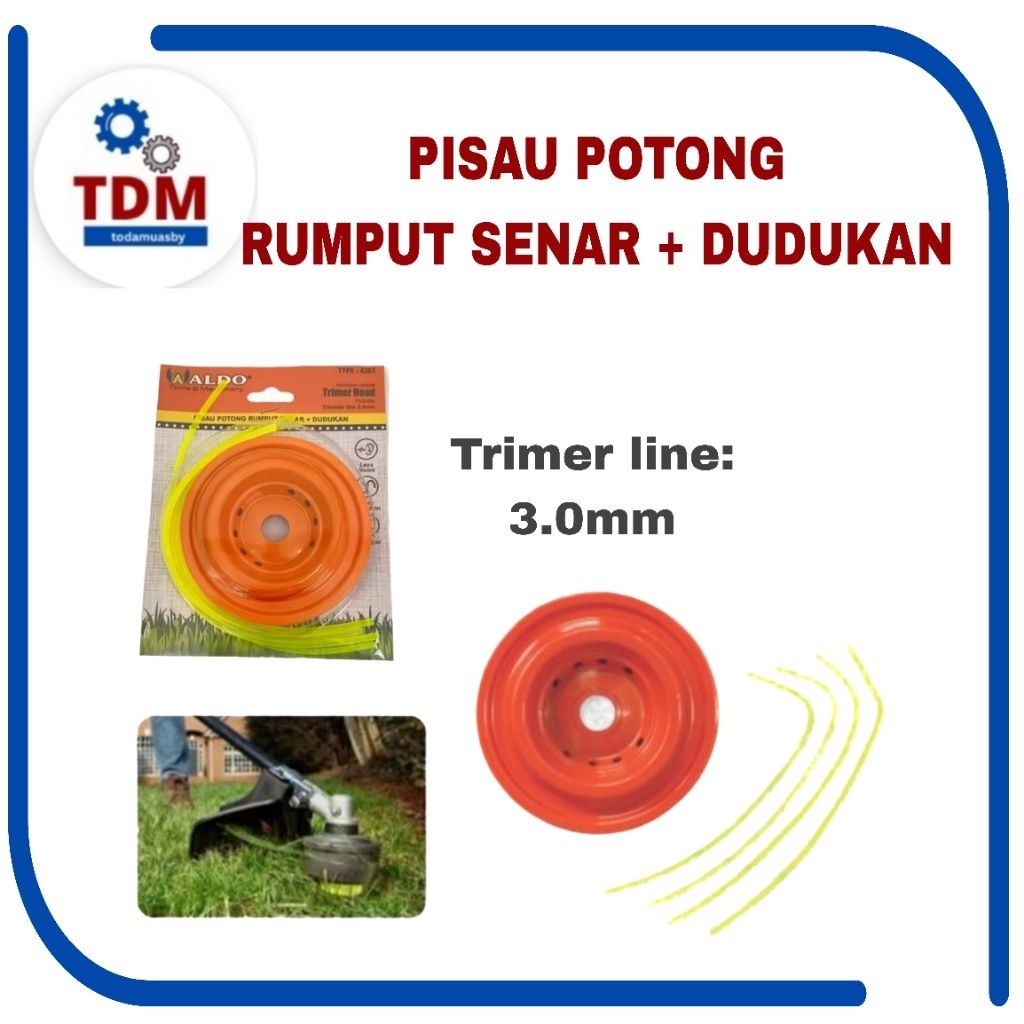 Trimmer line dan dudukan pomotong rumput