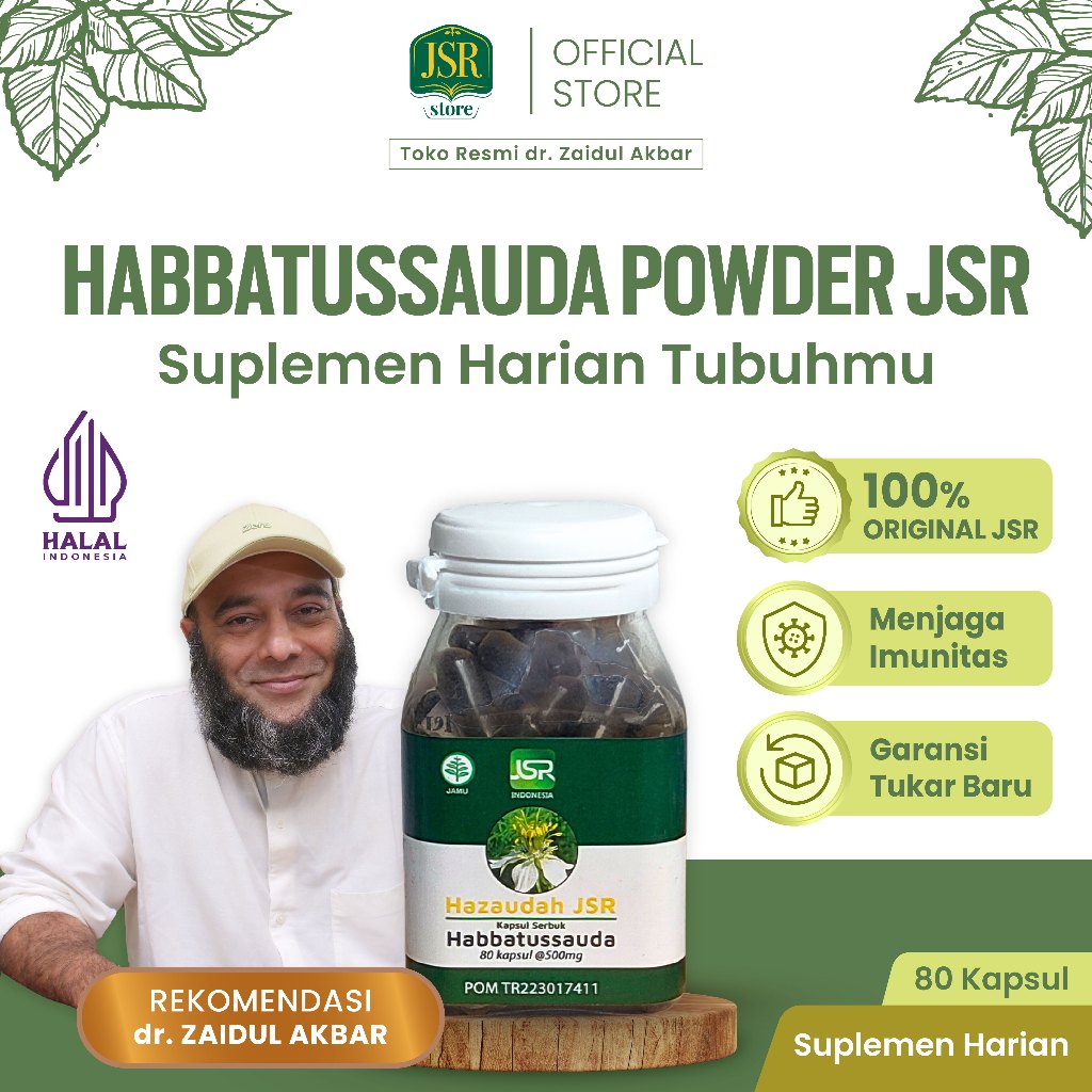 Habbatussauda Powder JSR Rekomendasi dr Zaidul Akbar - 80 Kapsul