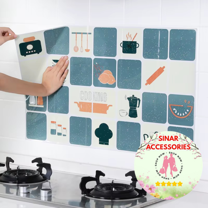 SA Stiker Dapur Anti Minyak/Stiker Dinding Wall Dapur Motif Karakter Anti Api/Wallpaper Sticker Deko