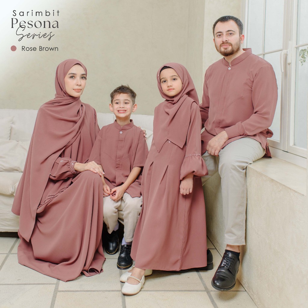 AMILY - [READY STOCK] SARIMBIT 2026 PESONA SERIES ROSEBROWN | Family Set | Baju Lebaran Keluarga