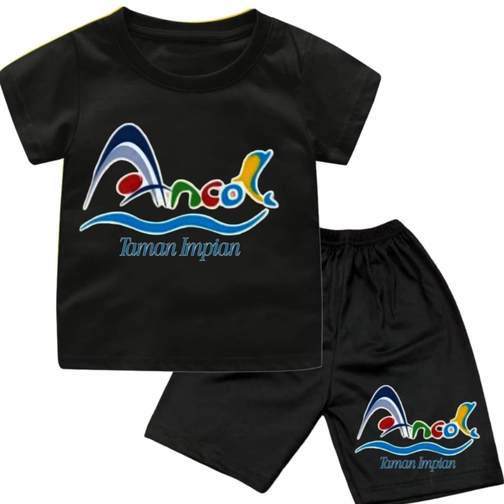 Setelan Kaos Ancol  Anak Cowok-Cewek Kekinian