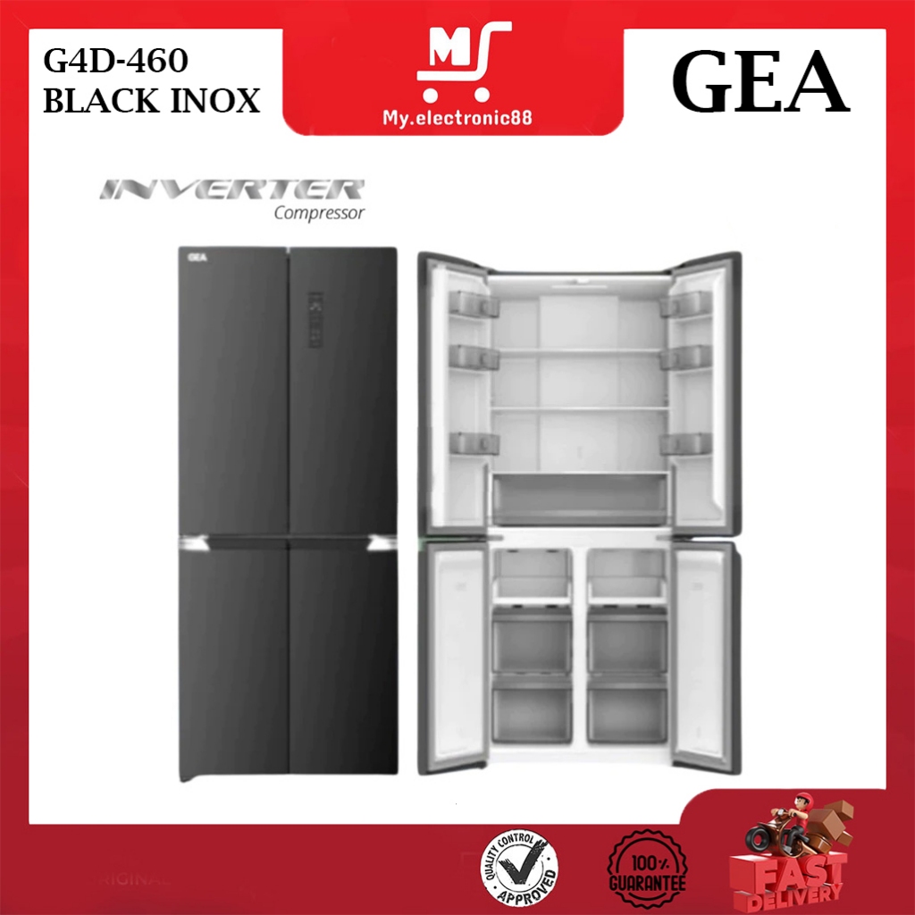 GEA KULKAS 4 PINTU G4D-460 BLACK INOX