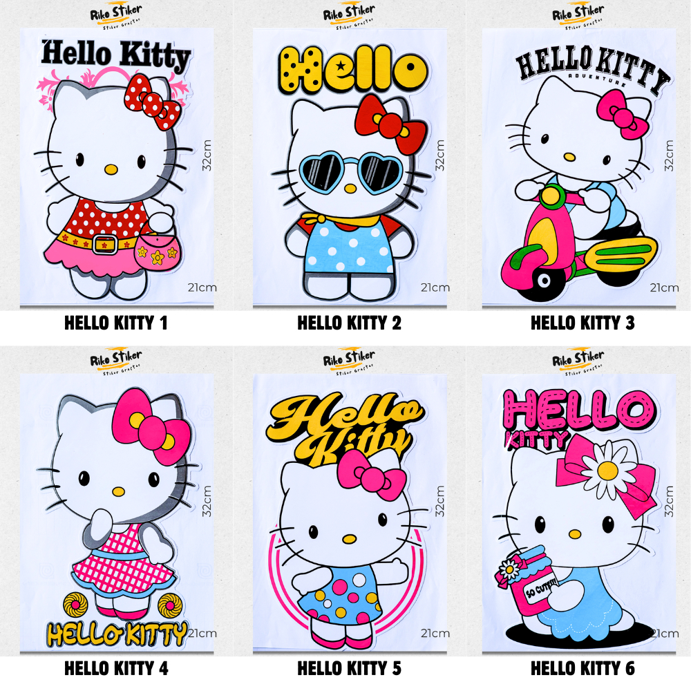Stiker Graftac Hello Kitty Ukuran Besar | Sticker Karakter Kartun Hellokitty Vinyl | Stiker Cutting