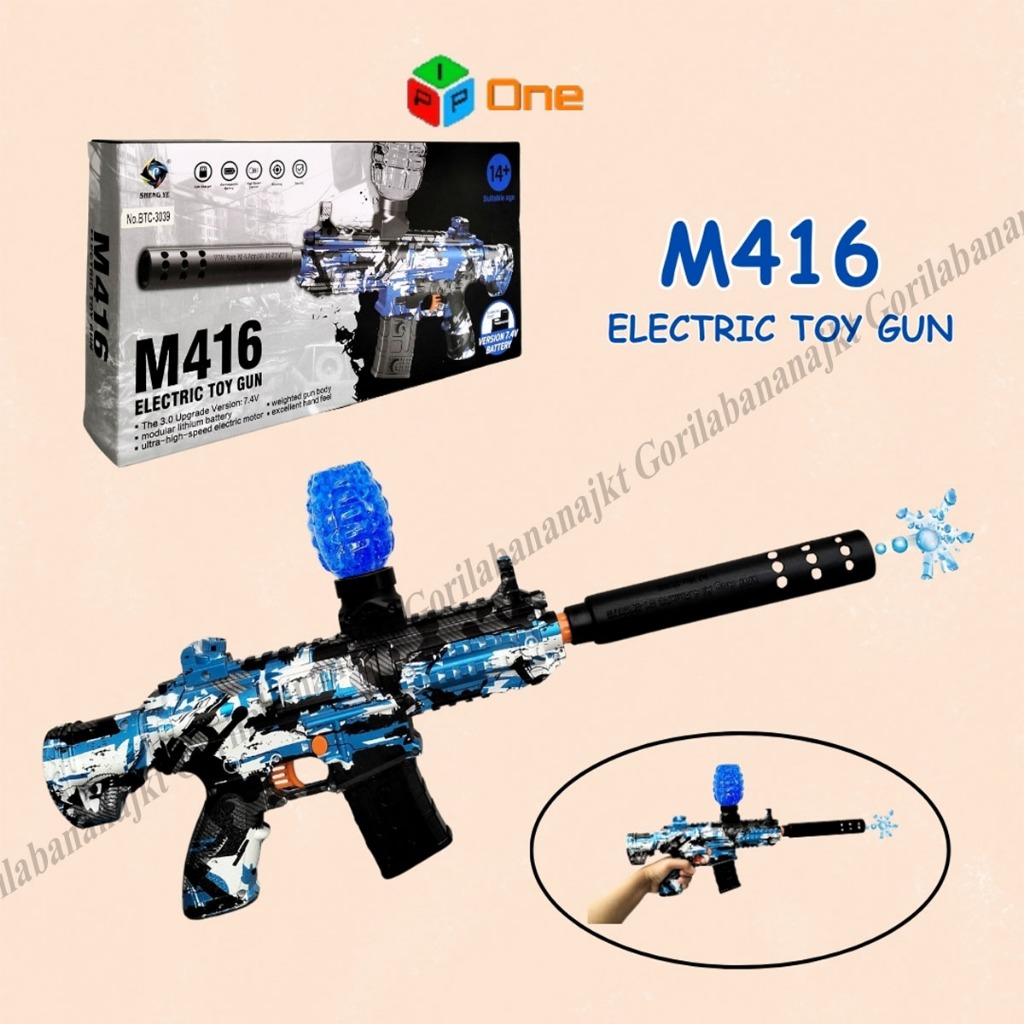 Mainan Anak tembakan m416 elektrik op 7.4v Otomatis water beads
