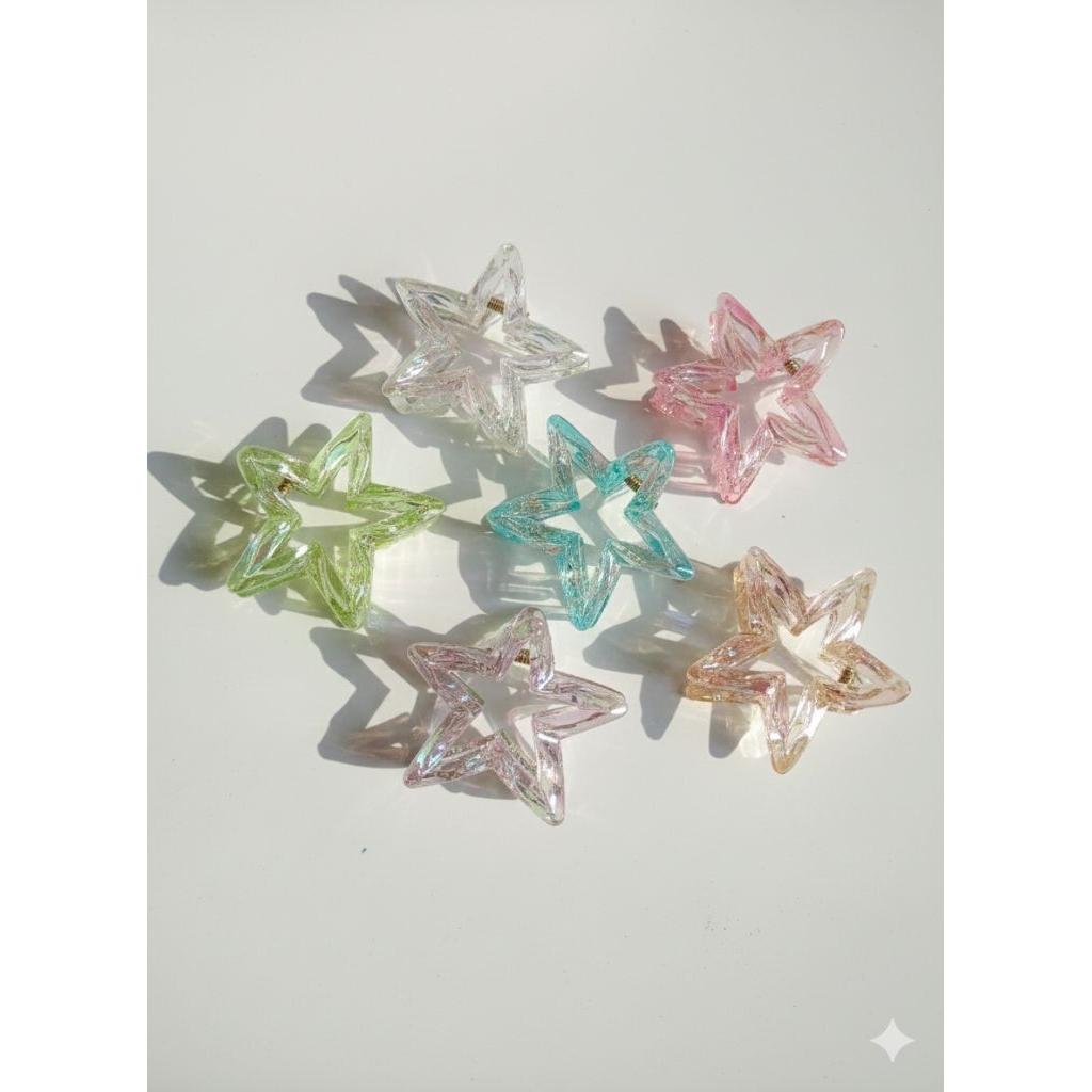 JEPIT RAMBUT BINTANG ESTETIK JEDAI BINTANG CRYSTAL AKRILIK