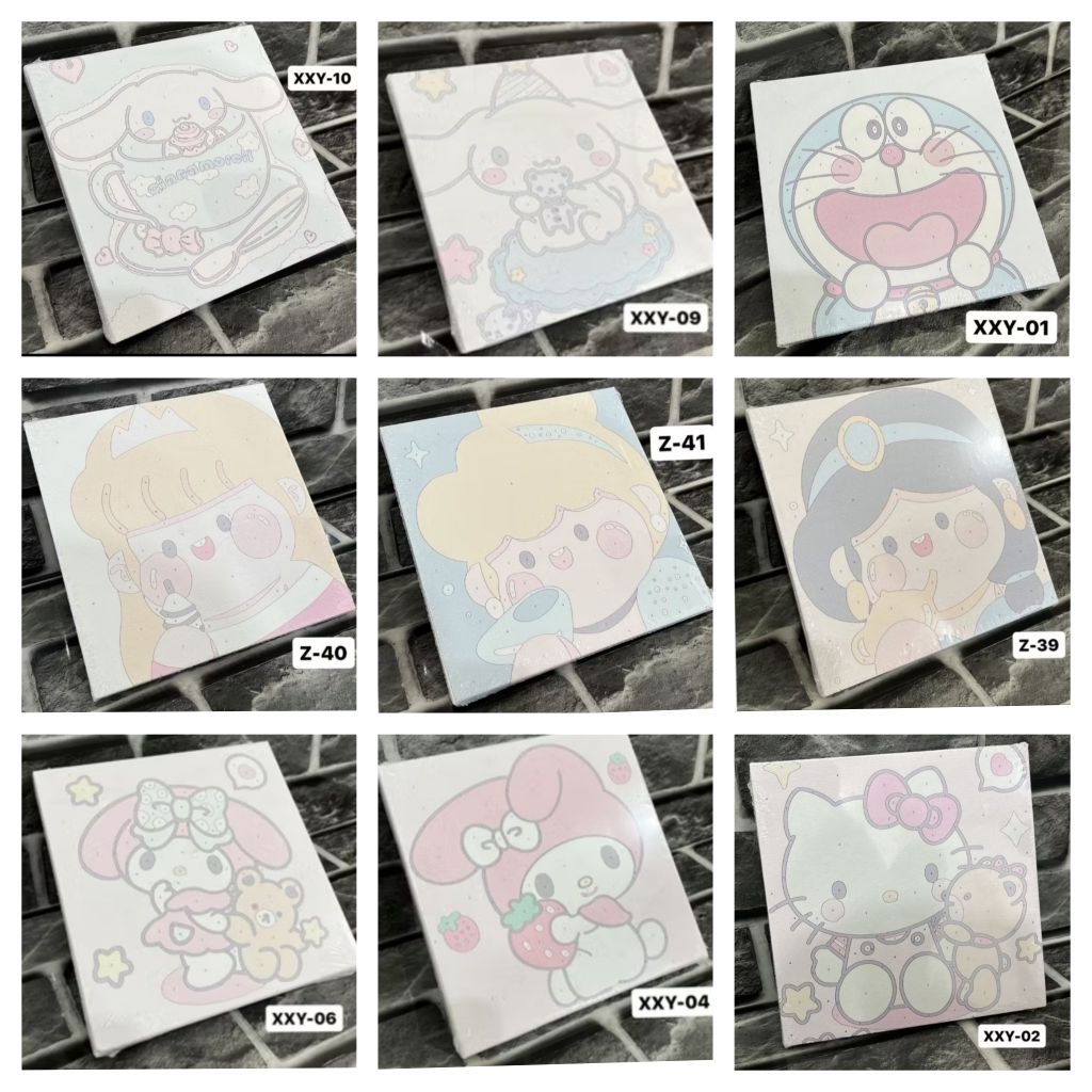 canvas menulis mewarnai Paint Mini Alat Melukis Anak Canvas 20 X 20 Cm Canvas Painting By Number / c