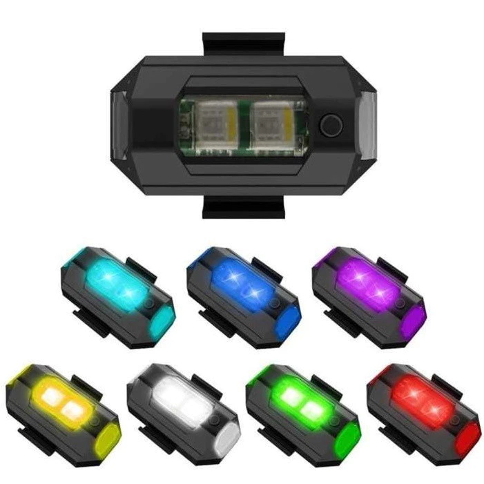 LAMPU LED MOTOR SEPEDA KEDIP PESAWAT FLASH TANPA KABEL RGB WARNA WARNI