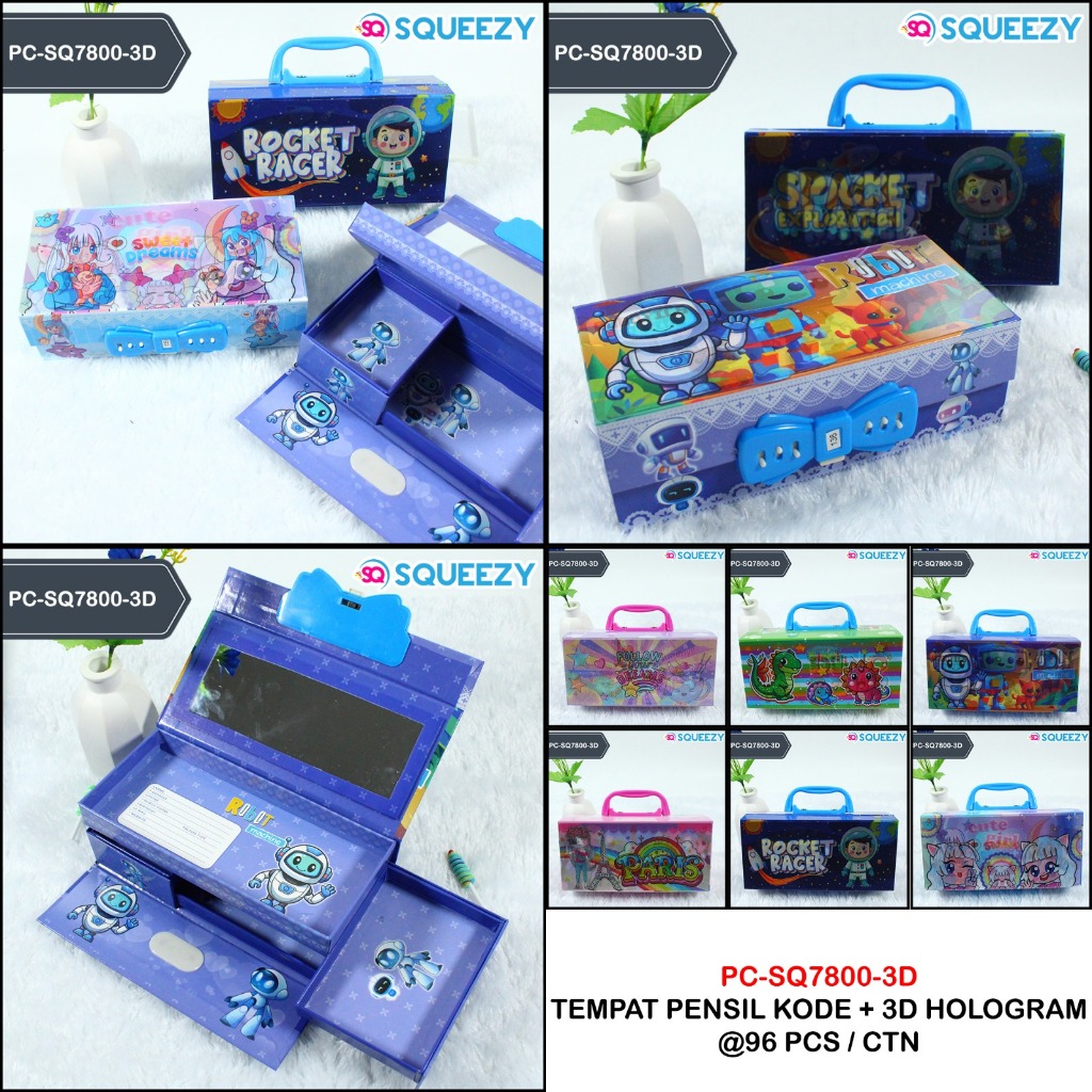 Murah ┼ TEMPAT KOTAK PENSIL KODE KARAKTER ANAK ADA KALKULATOR 