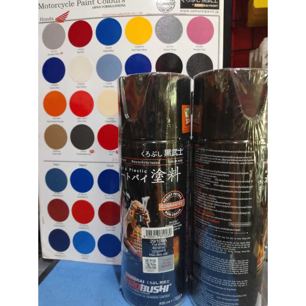 CAT SAMURAI PAINT STANDART COLOUR FLAT BLACK#109 FLAT BLACK CAT SAMURAI FLAT BLACK 400ML CAT SAMURAI