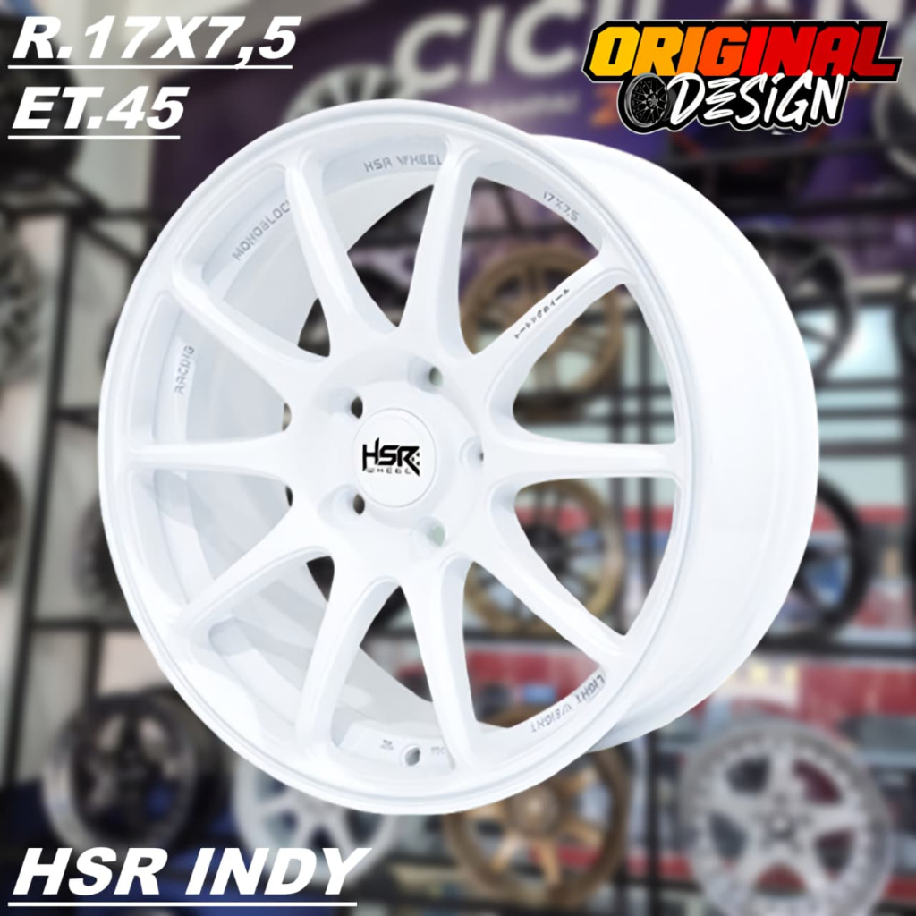 Velg Mobil Warna Putih Ring 17 Pcd 5X114,3 HSR INDY R17 HRV, INNOVA, STARGEZER, LIVINA NEW.