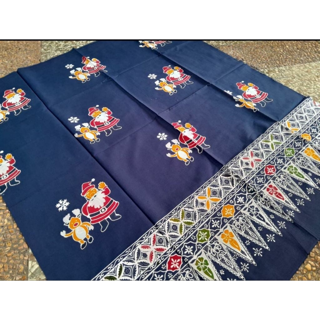 Kain Batik Cap Katun Motif Natal