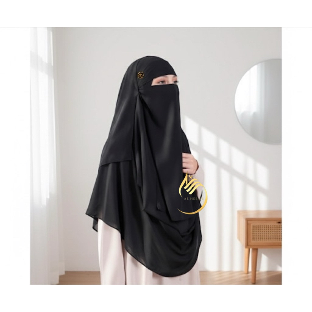 SET NIQOB BANDANA + JILBAB PASHMINA INSTAN JUMBO 200×100 | PASHMINA CERUTY PREMIUM | SHAWL NEELOFA T