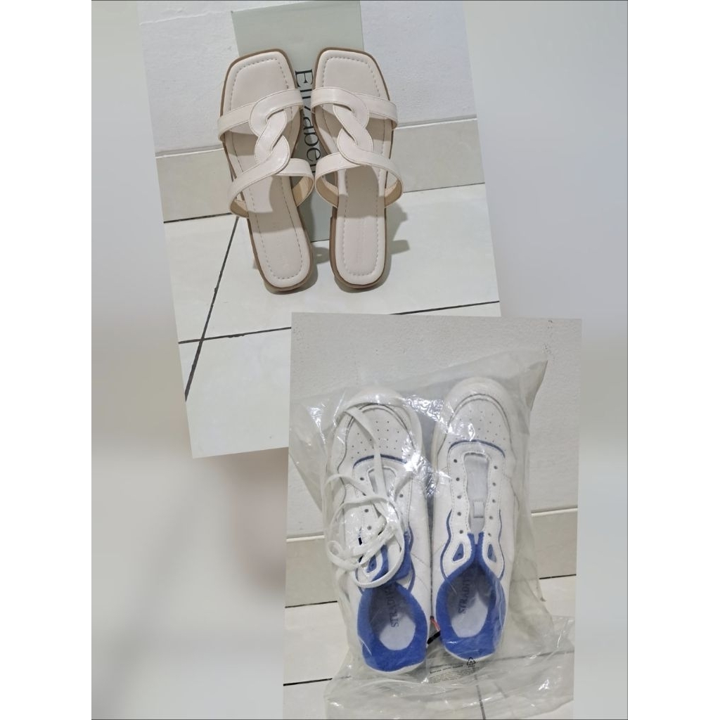 Preloved Sandal by Elizabeth size 39 | Sepatu Putih by Stradivarius size 39