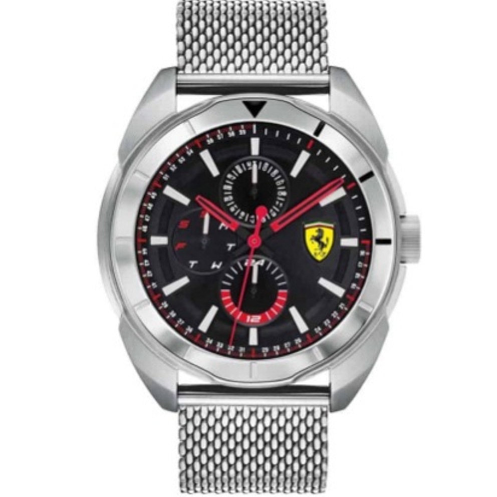 Scuderia Ferrari MEN'S BLACK DIAL STAINLESS STEEL WATCH 0830637