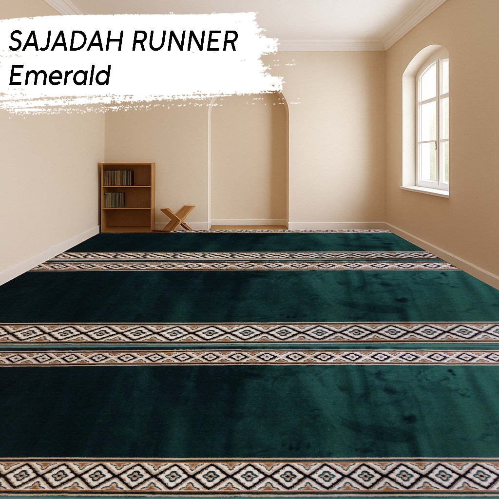 Karpet Sajadah Masjid 1,05m x 30m Runner karpet roll sajadah - GREEN