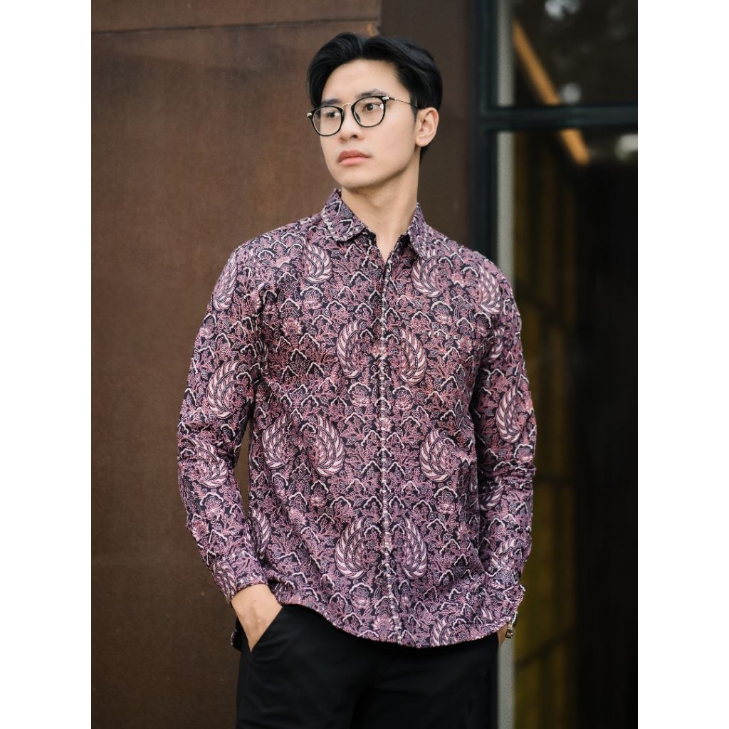 Kemeja Batik Pria NUC.ID Catur 03 (Ungu Mauve)