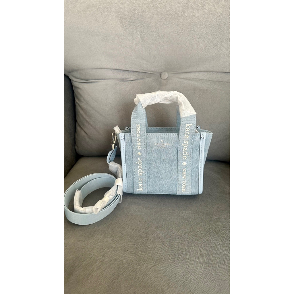 KS Kip Mini Tote kate spade mini kip crossbody denim top handle bag