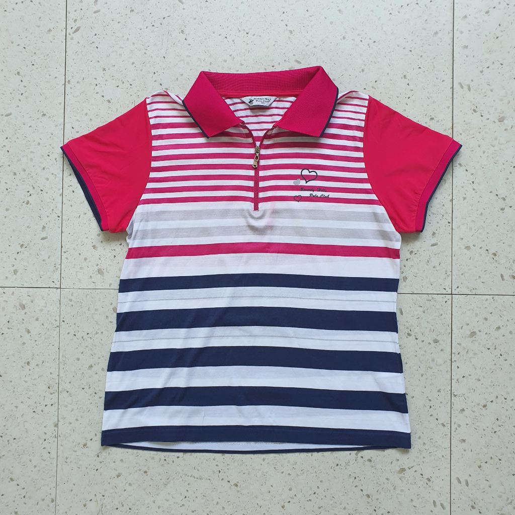 Baju Kaos Polo Wanita Anak Beverly Hills / Size S sd M - LD 46 cm / Bekas - Second - Preloved