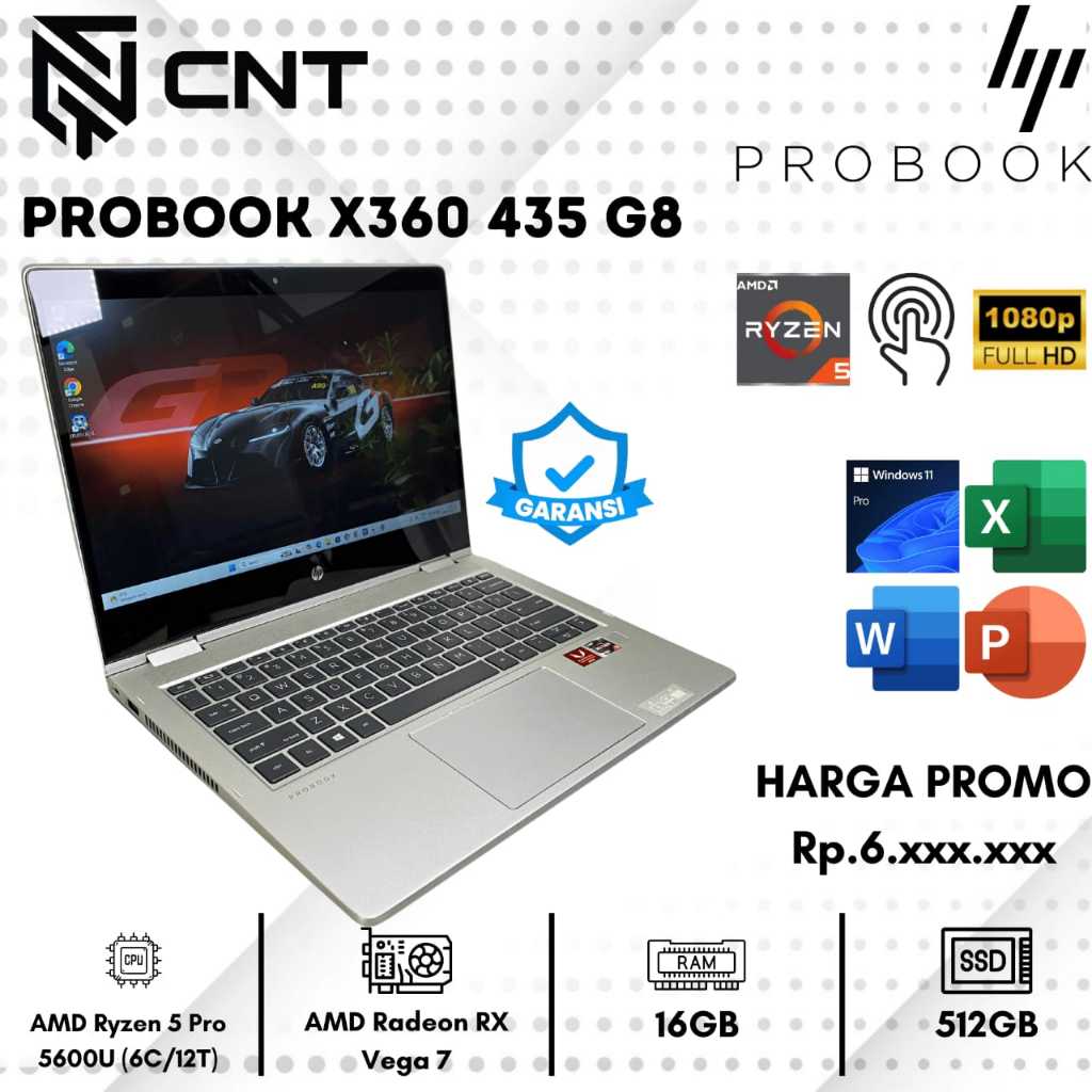 Hp probook x360 435 G8 (16/512 Gb) AMD Ryzen 5 pro 5600U Touch