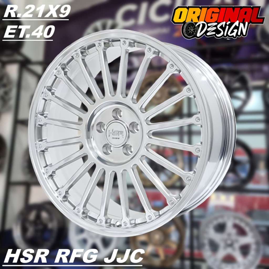 Velg Forged HSR RFG JJC R21 Lebar 9 Warna Full Polished Ring 21 Pcd 5X112