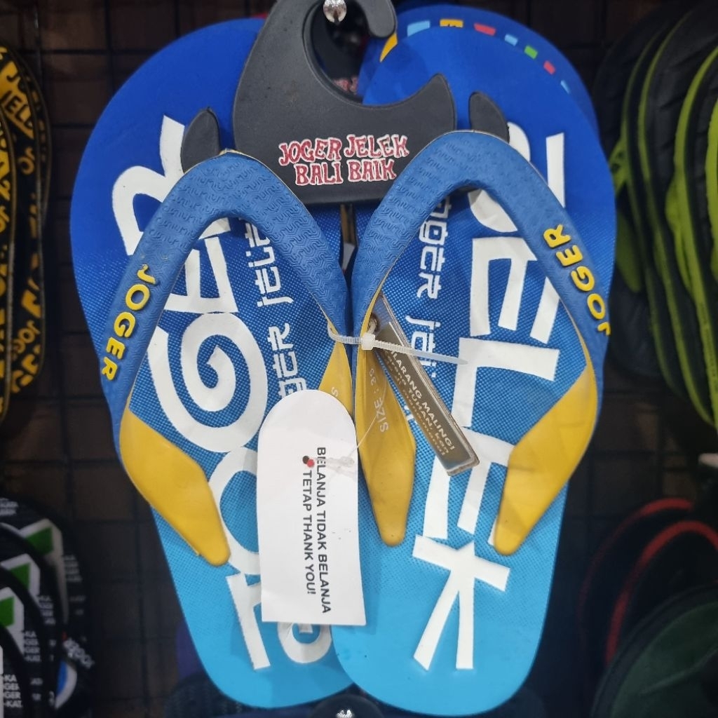 SENDAL JEPIT JOGER. ORIGINAL.100% JOGER KUTA. SANDAL JEPIT TULISAN JOGER JELEK. OLEH OLEH BALI