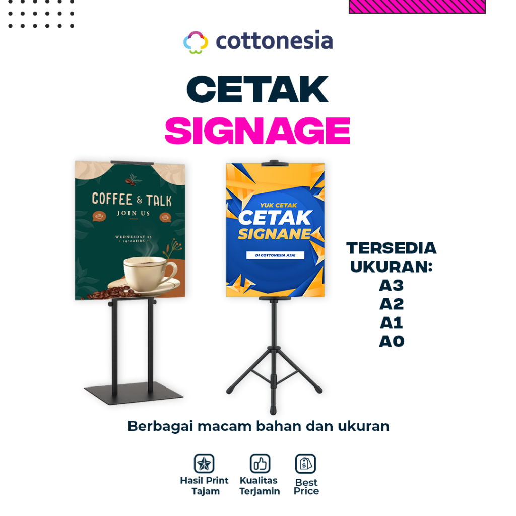 Cetak Signage Custom | Papan Nama Usaha & Promosi | Logo Sign Murah & Cepat I Digital Printing Signa