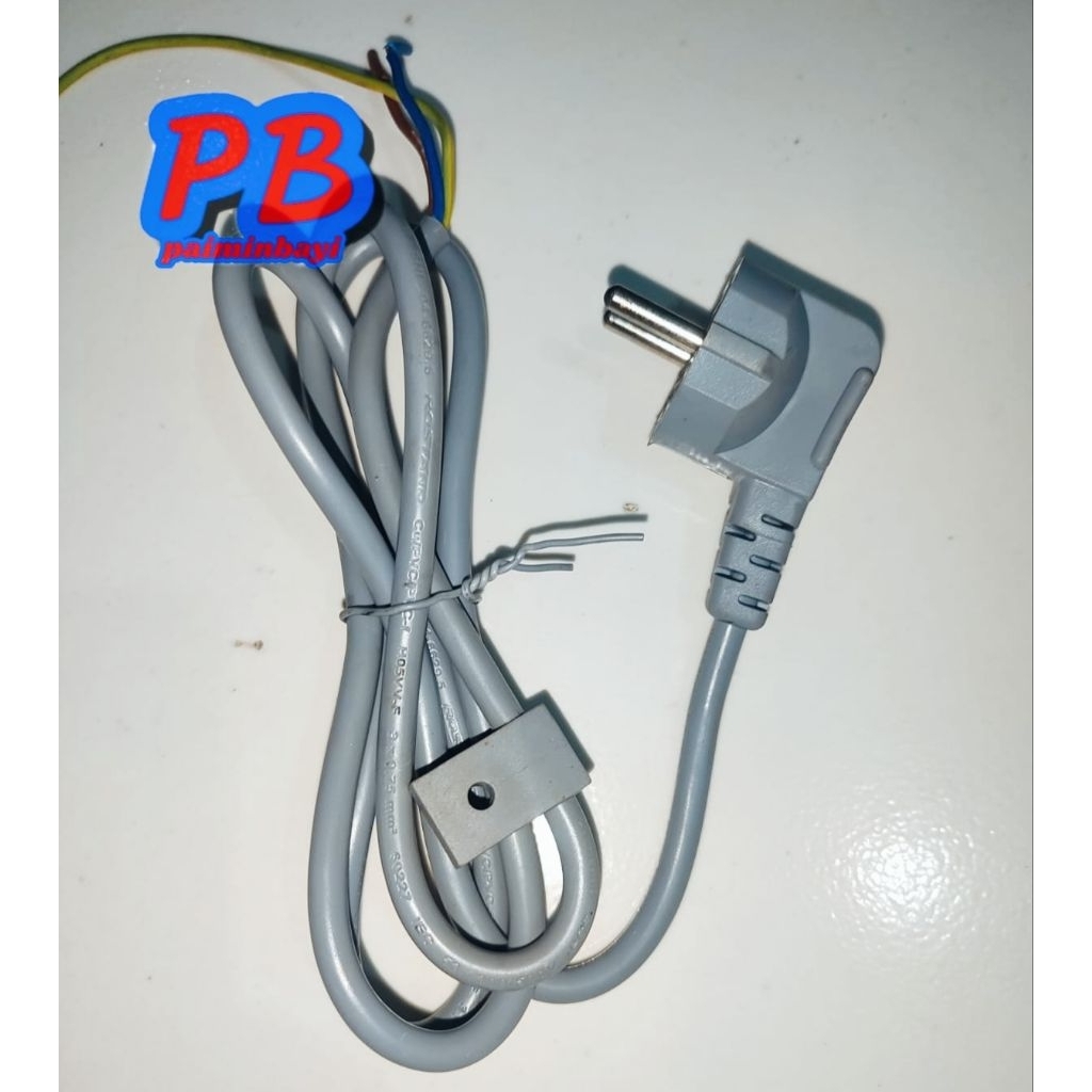 kabel power panjang 130 cm isi 3 untuk KULKAS SHOWCASE FREEZER merk AQUA  original