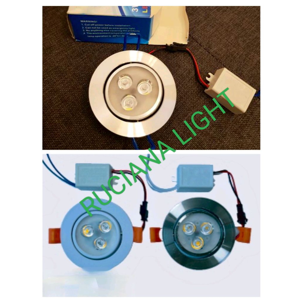Downlight 3w 3watt 3mata Spotlight Plafon