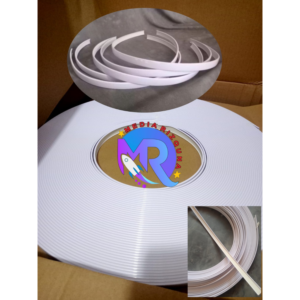 LIST PVC EDGING MIRORRING LIST FOTO LIST CERMIN LIST SERBAGUNA 12MM WARNA PUTIH