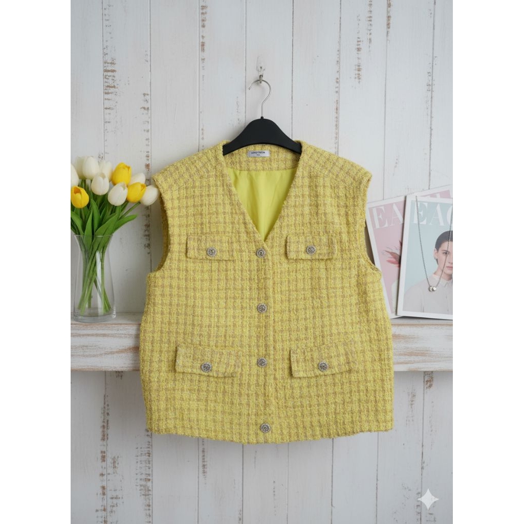 BLAZER VEST TWEED PREMIUM