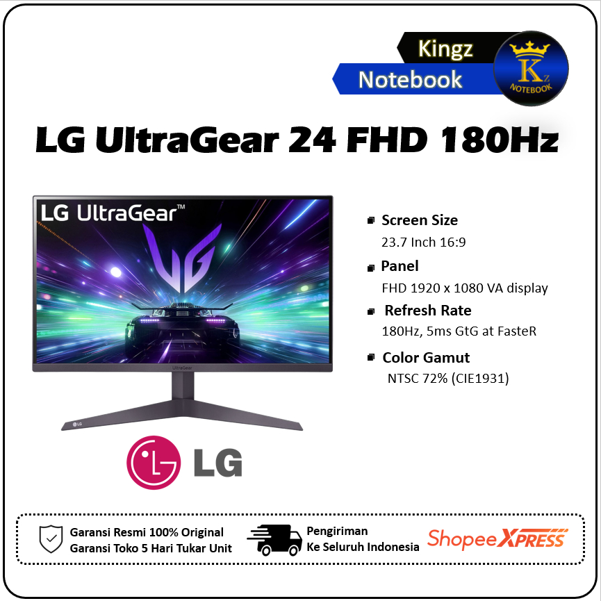 LG 24 Gaming Monitor UltraGear FHD 180Hz