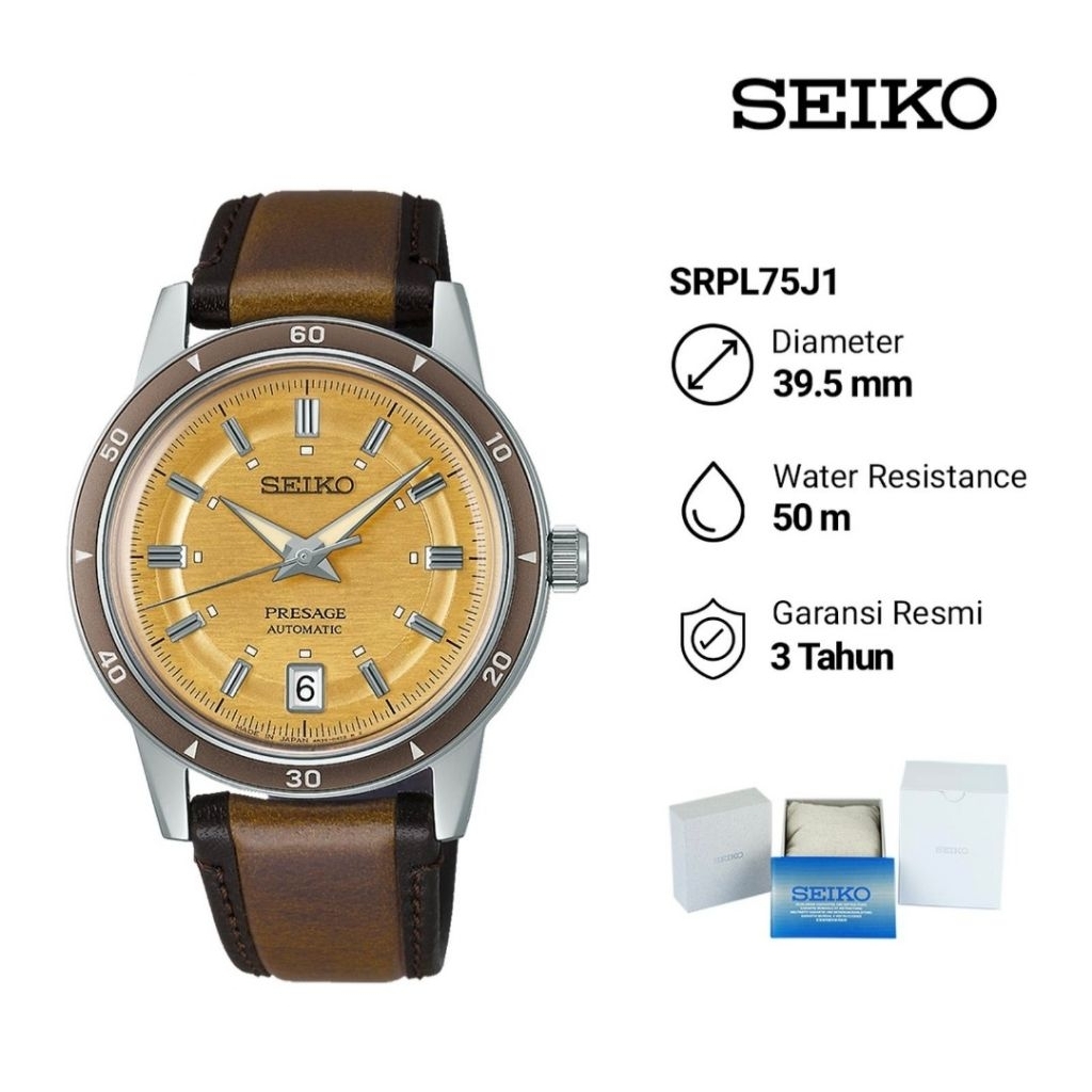 Seiko Presage Style60's SRPL75J1 Automatic Jam Tangan Pria Original