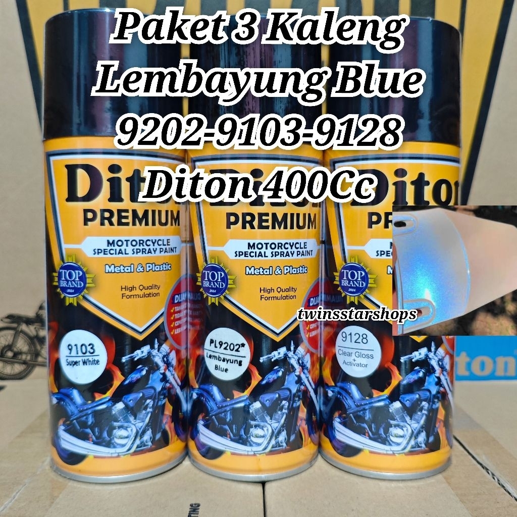 Pilok Pylox Cat Diton Premium Paket 3 Kaleng Lembayung Blue 9202 Putih Super White 9103 Clear 9128 4