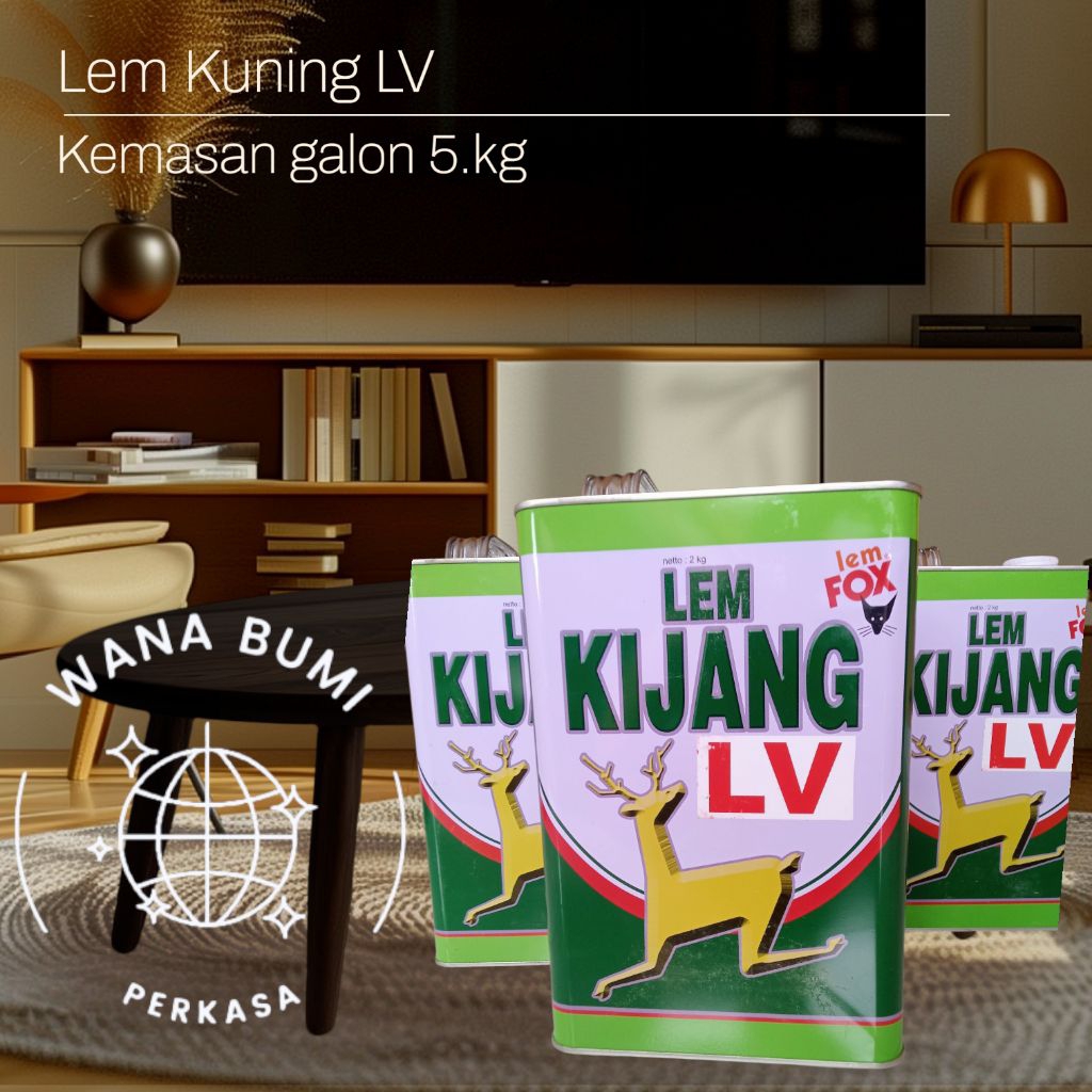 Lem Fox | Lem Kuning | LEM KUNING KIJANG LV | kemasan Galon