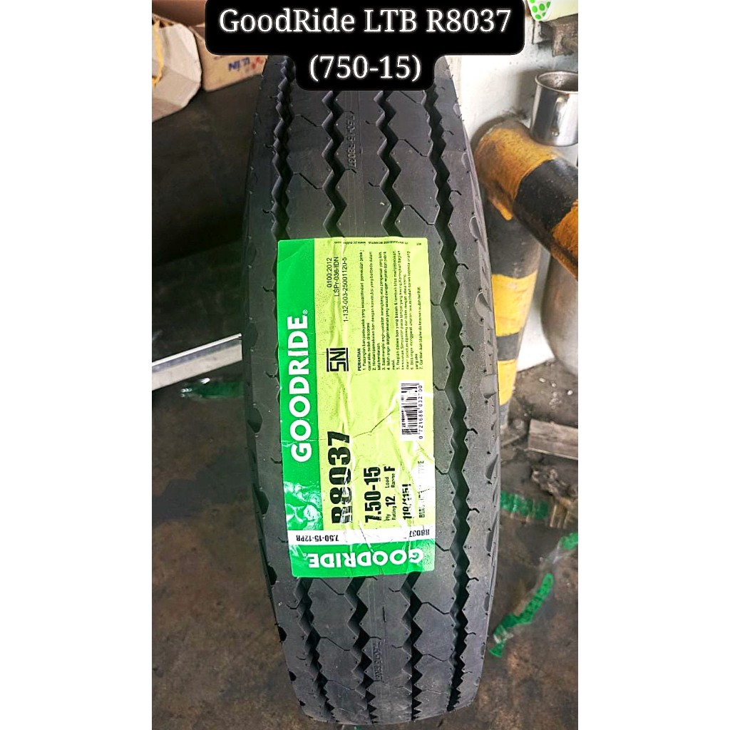 GOODRIDE R8037 Ban Luar 750-15/7.50-15 12PR Nylon/Bias Tube Type Ban Luar Truck/Truk 12 ply