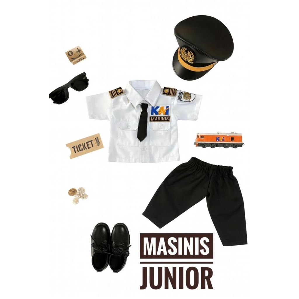 kostum masinis anak/ baju masinis anak/seragam masinis