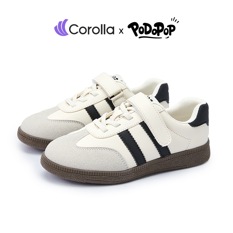 COROLLA Samba Sepatu Anak Sneakers Kids Kasual Aman Nyaman Antibakteri Warna Hitam Beige