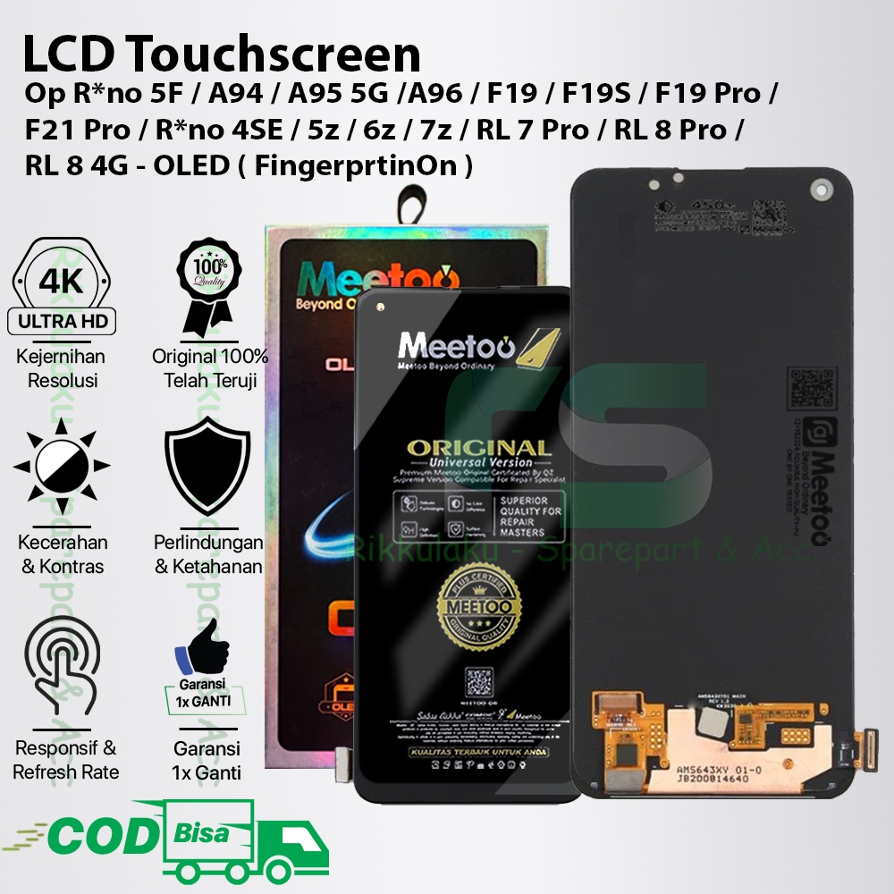 LCD TOUCHSCREEN OP REN0 5F / A94 / A95 5G / A96 / F19 / F19S / F19 PRO / F21 PRO 5G / REN0 4 SE / RE
