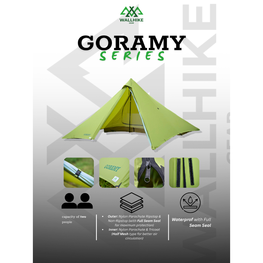 TERBARU Tarptent Pyramid WALLHIKE GORAMY Series 2 Person / Tenda Ringan Camping Outdoor / Tenda
