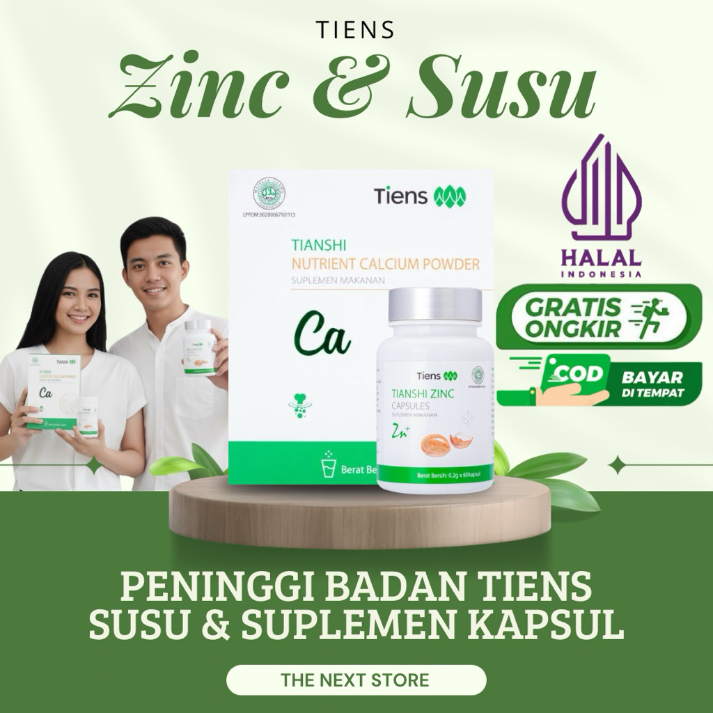 (FREE GIFT) SUSU DAN SUPLEMEN PENINGGI BADAN TIENS -  PENINGGI BADAN TERBAIK DI DUNIA - KALSIUM PENI