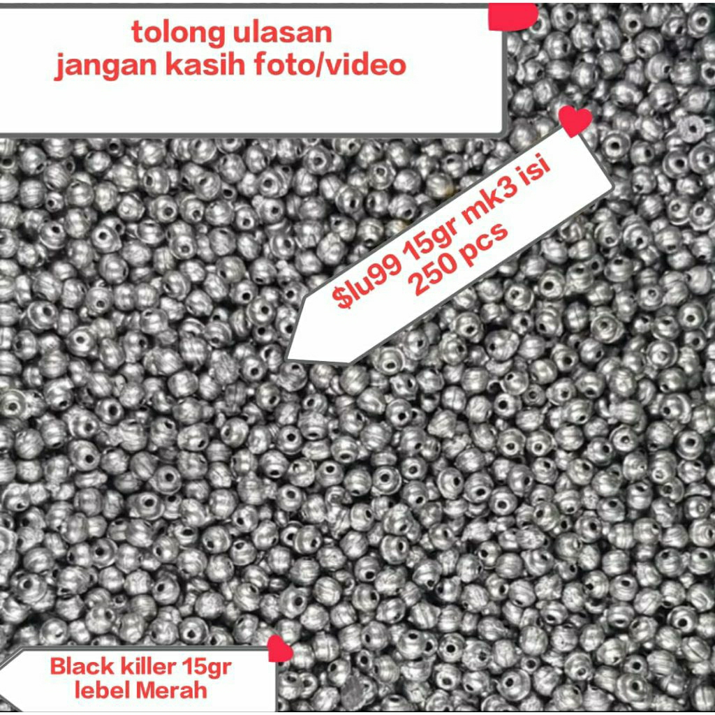 Timah pemberat pancing Slug 15gr mk3 isi 250pcs