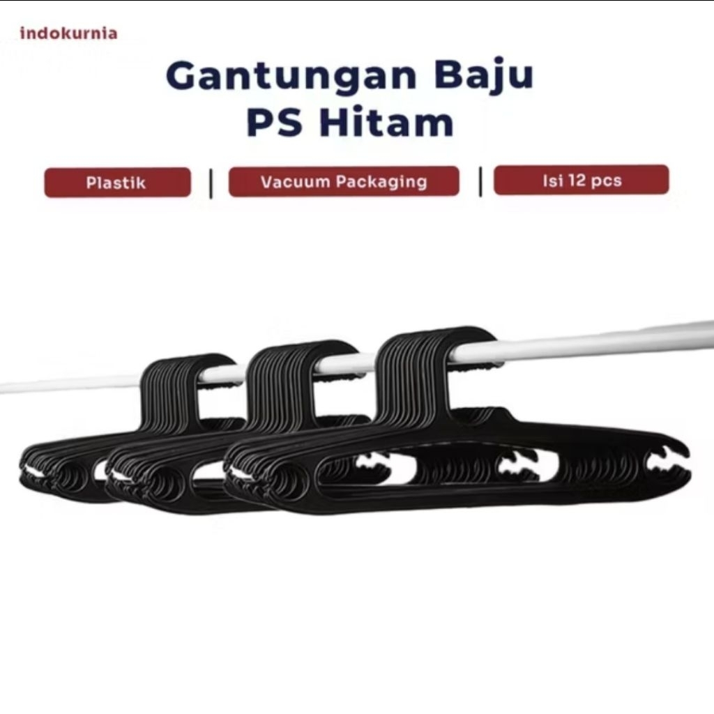 Hanger / gantungan baju PS hitam