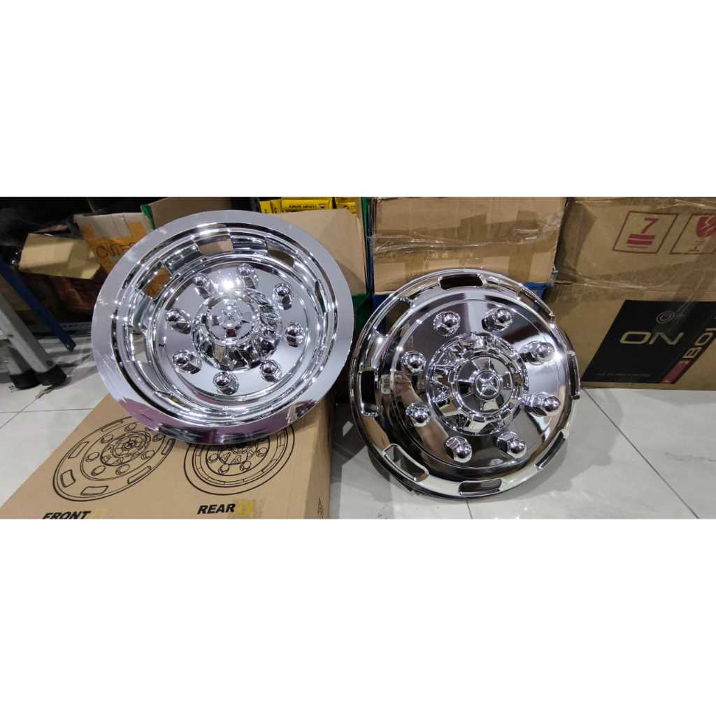 Cover Dop Velg Truk Truck Canter Fuso Ring 16 Baut 8 Depan Belakang 4 pcs Chrome