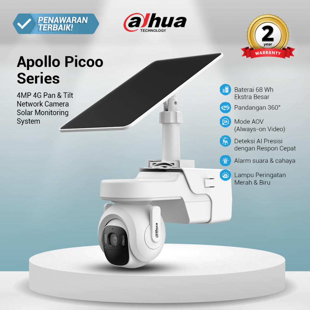 Dahua Apollo Picoo Series | Kamera CCTV Solar Panel Tenaga Surya DH-KIT/IPC-PT2449B1-4GB20/M0508 – 4