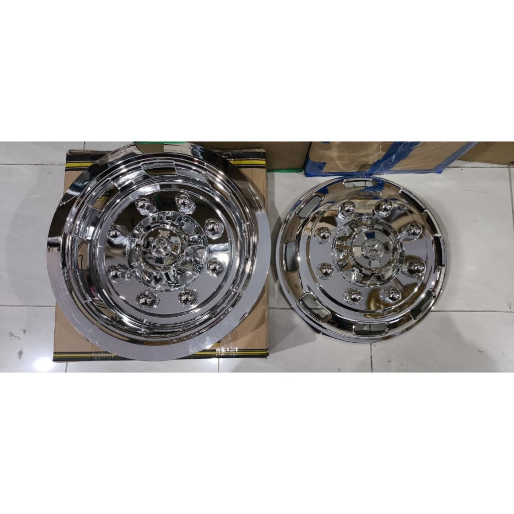 Cover Dop Velg Truk Truck Canter Fuso Ring 16 Baut 8 Depan Belakang 4 pcs Chrome