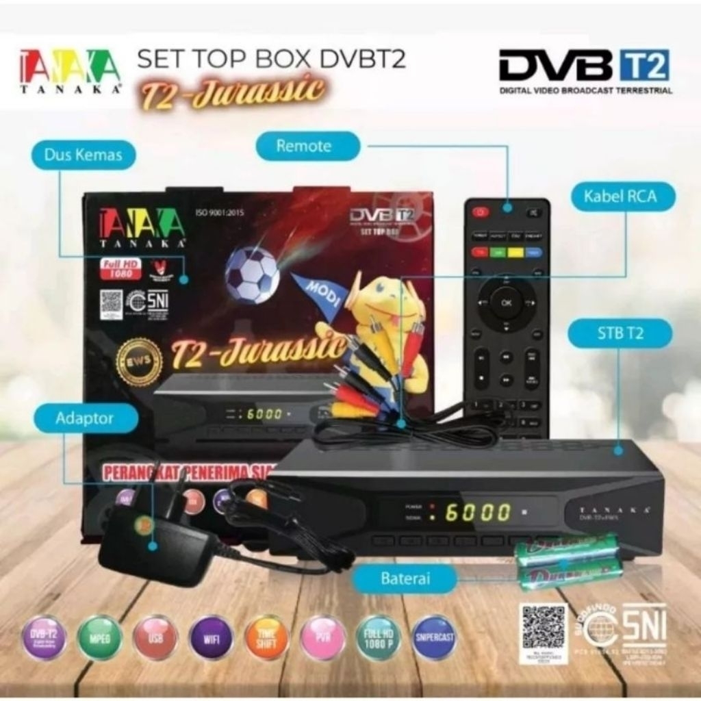 GROSIR Tanaka metal Baru STB Set Top Box DVB T2 TANAKA New HD TV Digital DVBT2 tanaka Jurasik