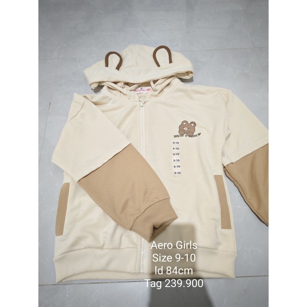Jaket Hoodie Anak Resleting / Zipper Brand Aero Girls