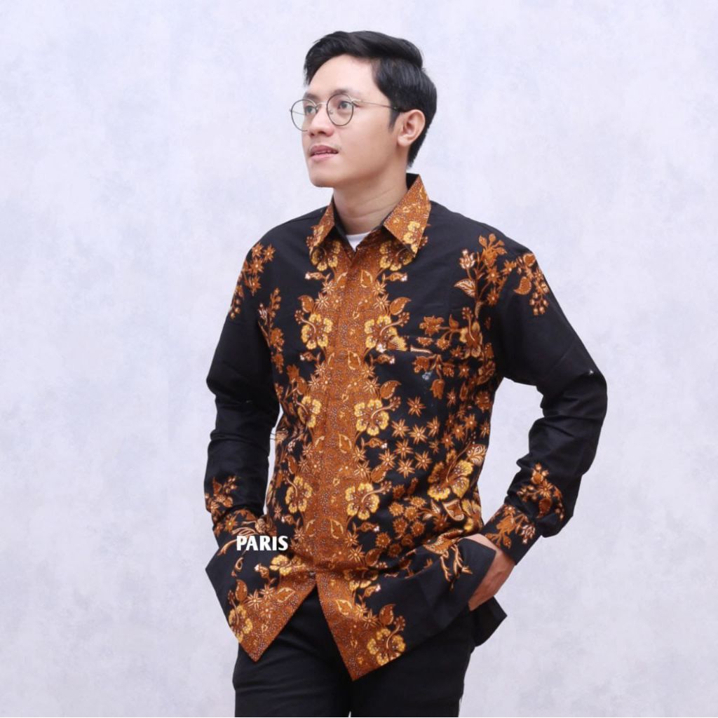 Kemeja Pria Batik Motif Hitam Manis / Batik Fashion UnggulJaya