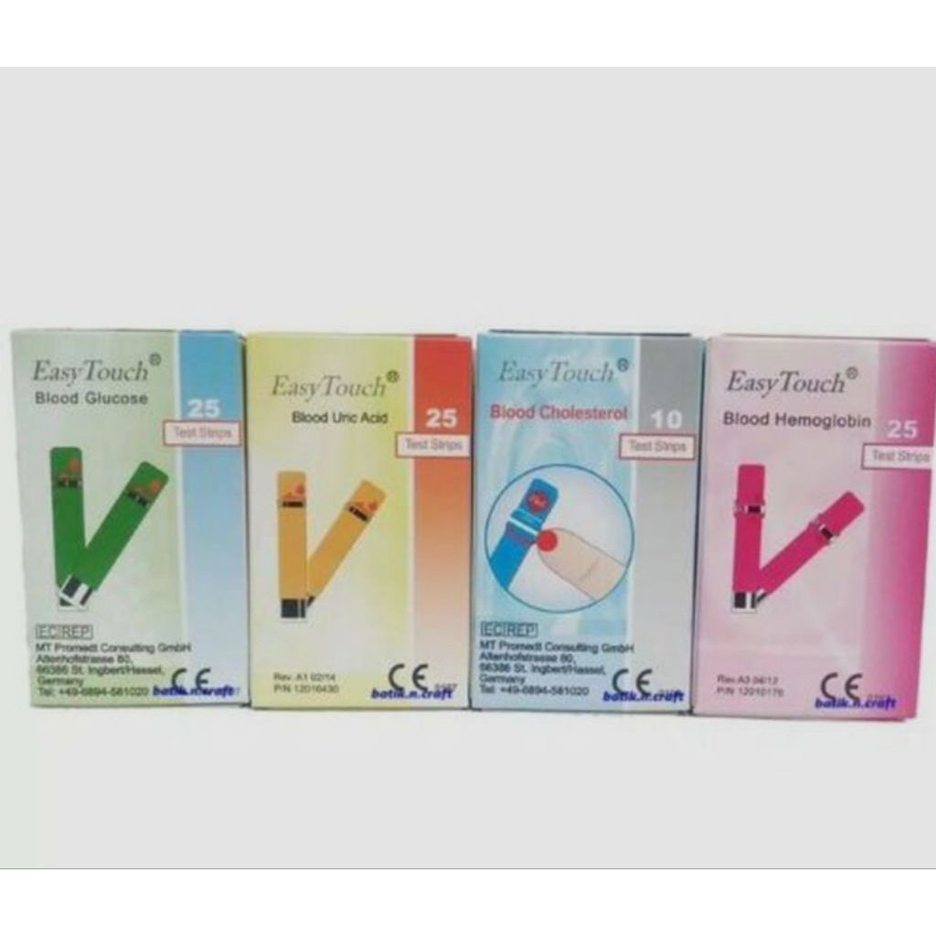 strip easy touch GCU glucose,cholestrol,asam urat,blood hemoglobin