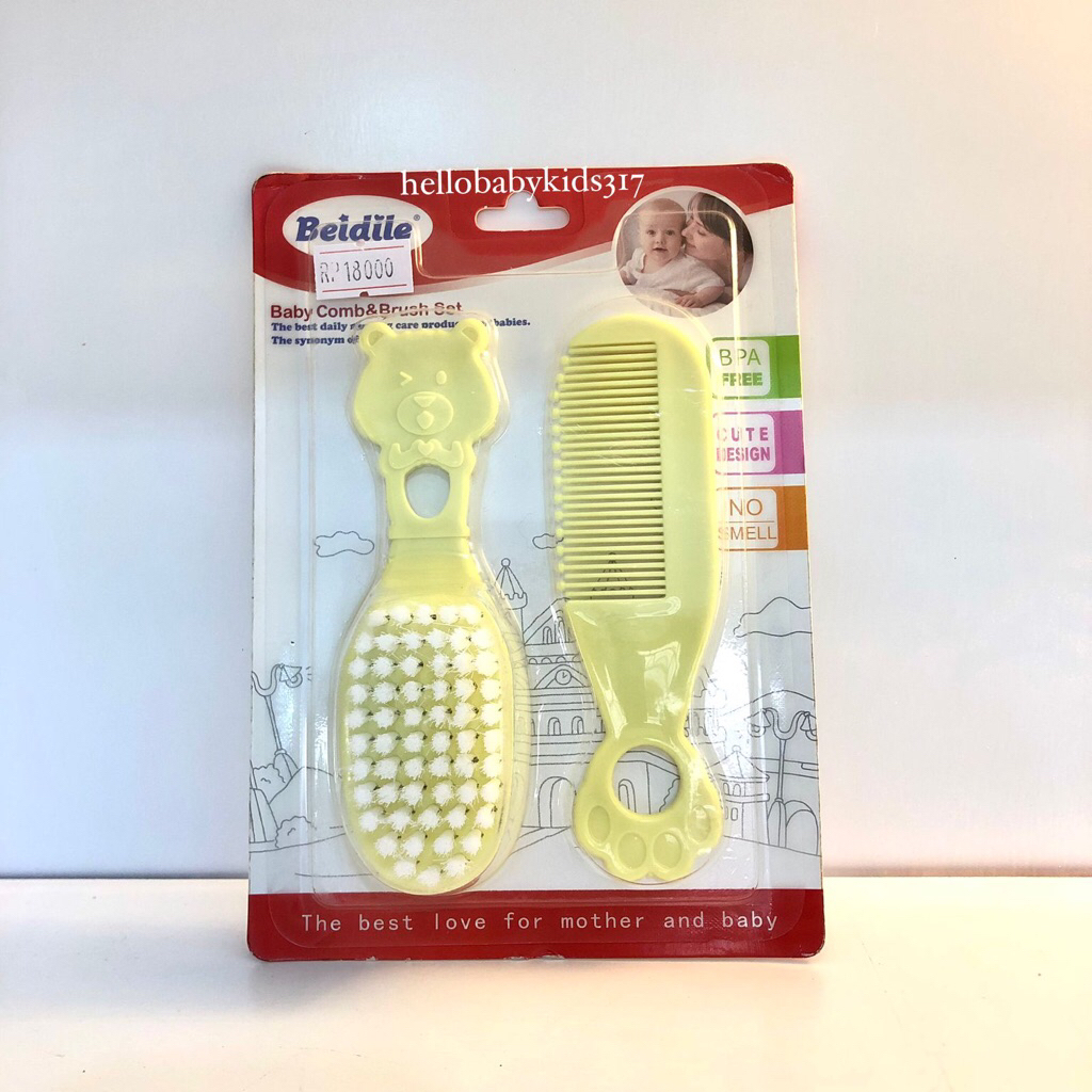 Sisir Rambut Newborn Bayi / Sisir Sikat Bayi Lembut / 1 Set Sisir Bayi 2in1